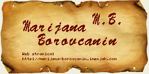 Marijana Borovčanin vizit kartica
